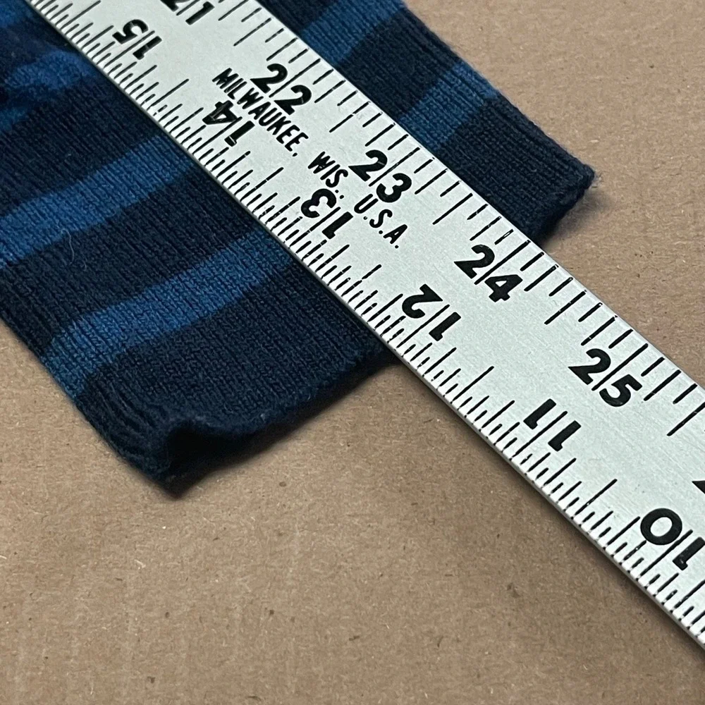 Banana Republic Baruffa Sweater Medium Blue Stripe Italian Merino Wool Crew Neck